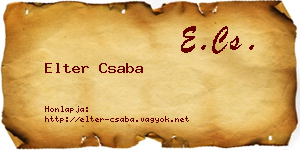 Elter Csaba névjegykártya